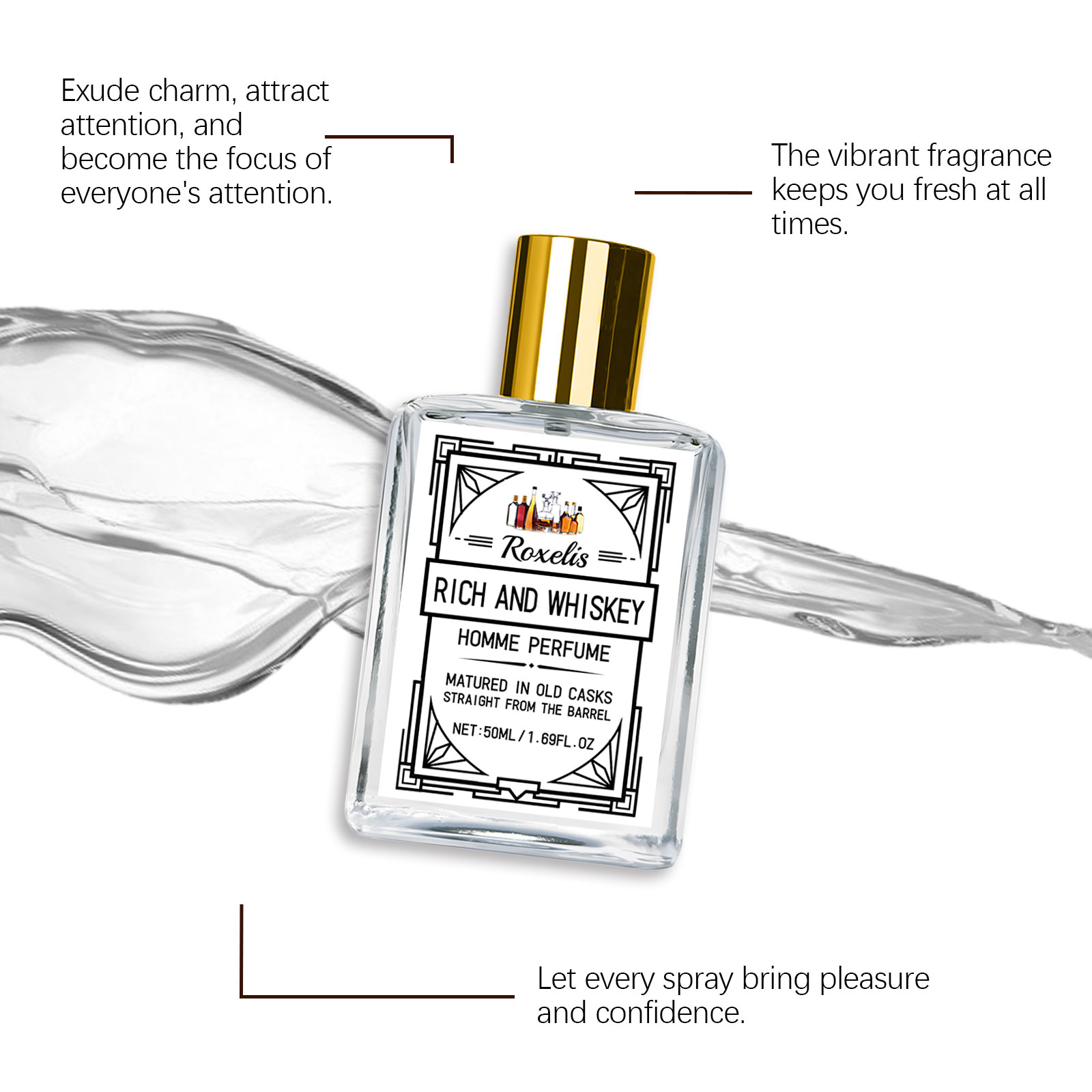 Roxelis 50ml Charm Whisky Men' - Perfume Alcohol Fragrance 评论和价格